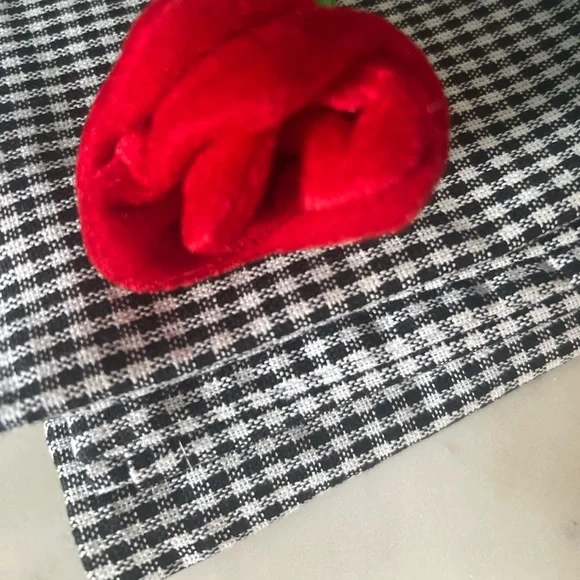 Black + White Mini Check Cloth Napkins Set of 6 New Condition - Picture 4 of 10